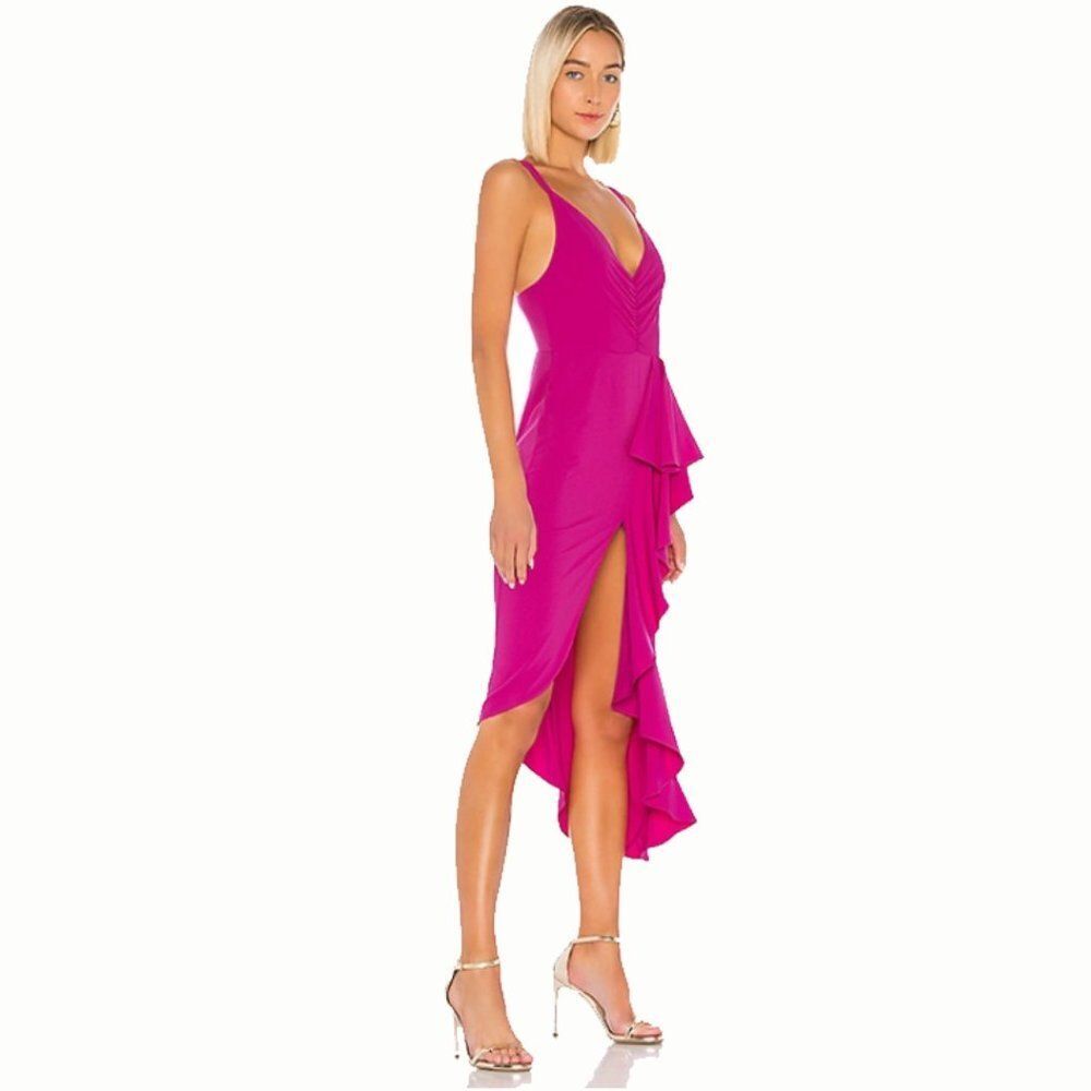 LOVERS + FRIENDS Claire Coquette Girlcore Dress in Very Berry